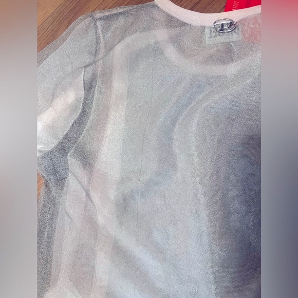 Brand New Diesel Layered Sheer Grey Top - Picture 3 of 10